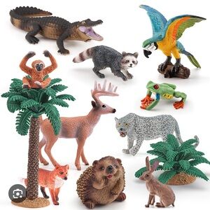 Forest Animal Figurine Set ~ Realistic ~ 12 Piece
